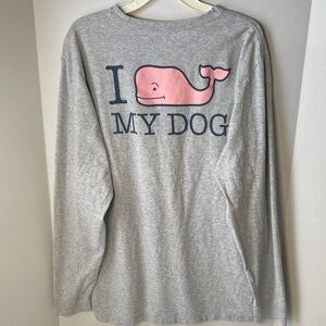 Vineyard Vines  Men's Size XL Gray Shirt with Whale Logo Dog Long Sleeve